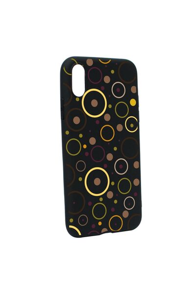 bestcase Θήκη σιλικόνης συμβατή με Apple iPhone XS Max, με σχέδιο κύκλων, ανθ...