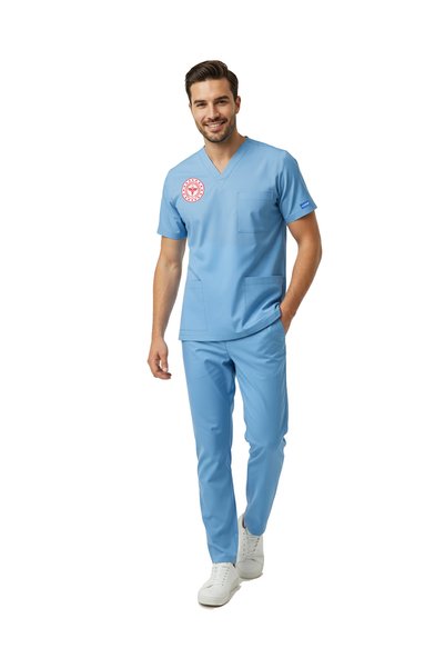 Pozitif Üniforma Alaska Blue Doctor's Uniform Positive Lycra Scrubs Set (Compliant with New Regulations – Alaskan)
