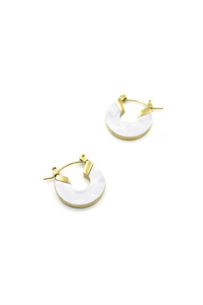 Ethab Ticaret Glb-Stl41414 Baget Stone Earrings - Gold