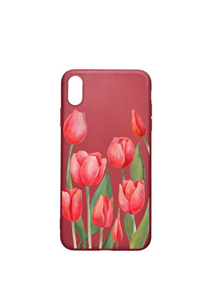 bestcase Θήκη σιλικόνης, Συμβατή με Apple iPhone XR, Κόκκινες τουλίπες, ανθεκ...