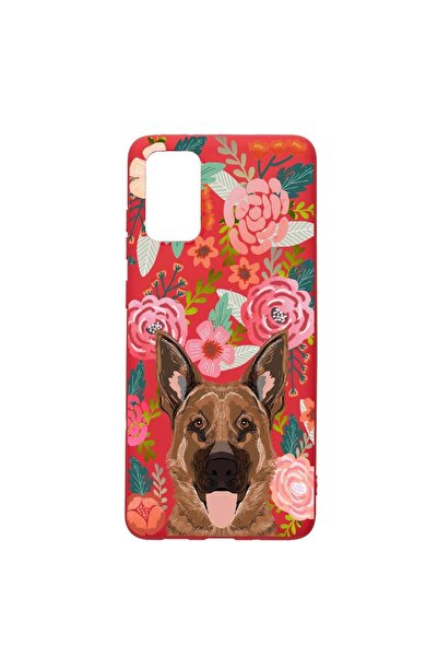 bestcase Силиконов калъф, съвместим със Samsung Galaxy A03s, Куче и цветя, ус...