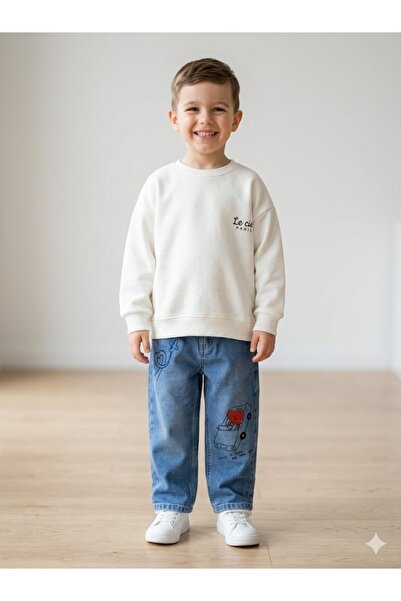 Motebarn Wear Σετ δύο τεμαχίων για αγόρια: Φούτερ με στάμπα σε μεγάλο μέγεθος...