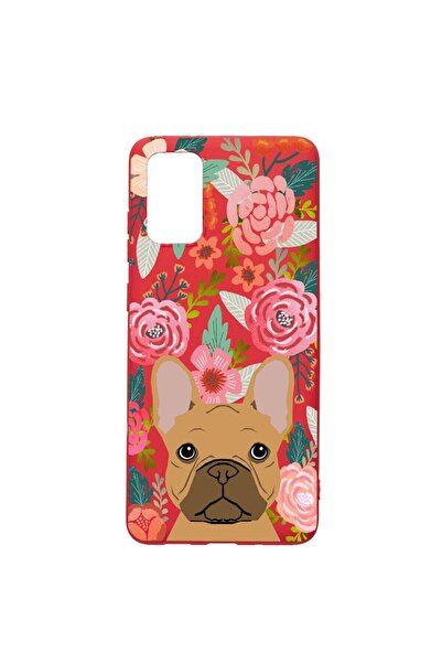 bestcase Силиконов калъф, съвместим със Samsung Galaxy M02s, Куче и цветя, ус...