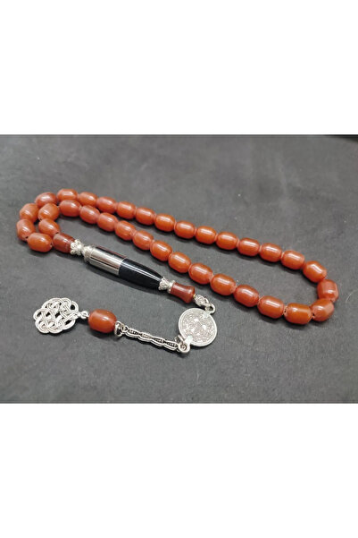 İskeçe Tesbih Ιμάμει Μποκσ Κέρμπερμπεράς με Κενό Πυρήνα και Ασημένιο Νακάσαρ ...