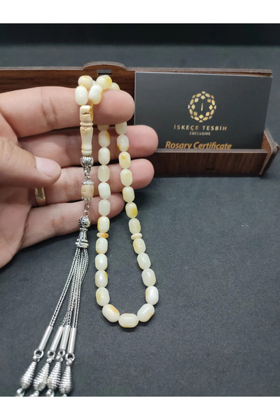 İskeçe Tesbih Ahşap Kutulu 6.25 Gr. Gümüş Püsküllü 12.20 Gr. Rus Kaya Damla