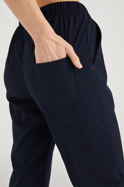 Pozitif Üniforma Navy Blue Lycra Single Bottom Straight Leg Doctor Nurse Trousers