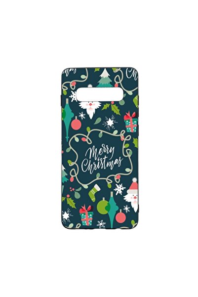 bestcase Θήκη σιλικόνης συμβατή με Samsung Galaxy S10, Καλά Χριστούγεννα, ανθ...