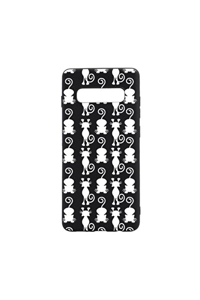 bestcase Θήκη σιλικόνης συμβατή με Samsung Galaxy S10, Μαύρη Γάτα, ανθεκτική ...