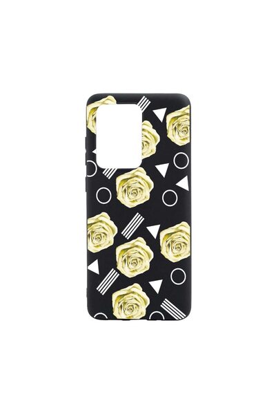 bestcase Θήκη σιλικόνης συμβατή με Samsung Galaxy S21 Ultra, Κίτρινο Ροζ, ανθ...