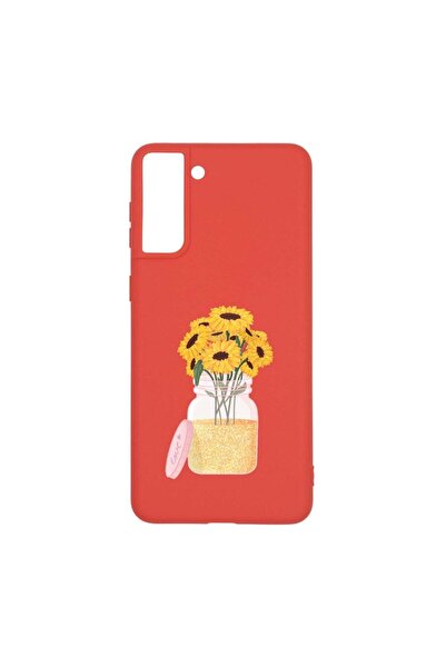 bestcase Θήκη σιλικόνης, Συμβατή με Samsung Galaxy S21 Plus, Ηλιοτρόπιο, ανθε...