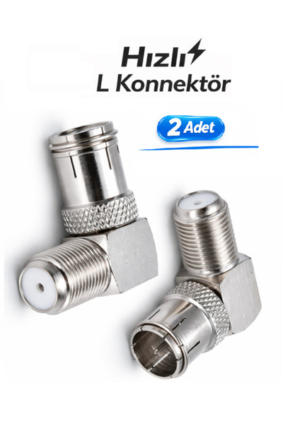 Vwin 2 Adet Hızlı L Konnektör Adaptör Geçmeli Fiş Quick, F Erkek / F Dişi (Hı...