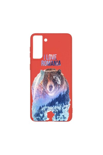 bestcase Θήκη σιλικόνης, Συμβατή με Samsung Galaxy S21 Plus, Αγαπώ τη Ρουμανί...
