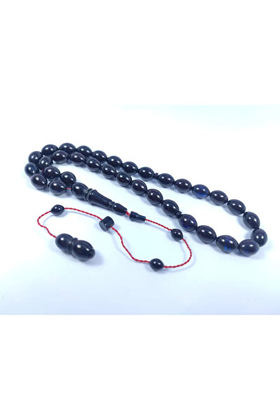 İskeçe Tesbih Şevket Alkan Masterpiece Pearl Black 0.6 mm Delim Squeeze Amber