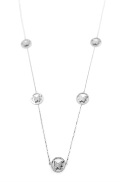 Generic Brand Butterfly necklace - 90 cm - silver