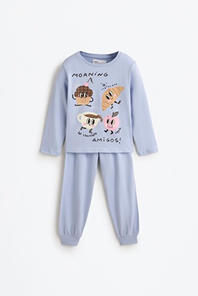 LEFTIES Baskılı uzun pijama takımı