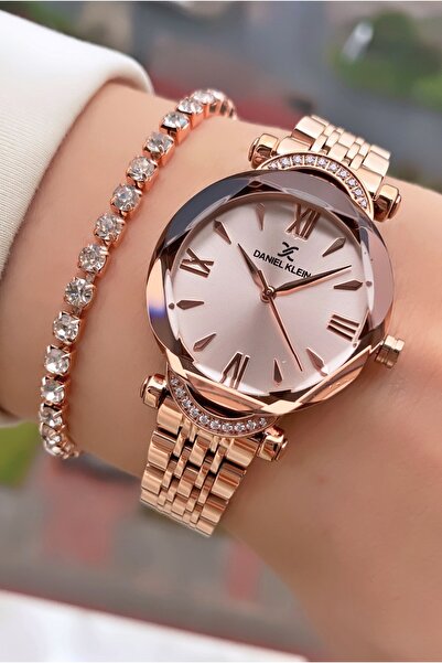 Daniel Klein Rose Gold Renk 2 Yıl Garantili Hasır Kordon Orijinal Kadın Kol S...