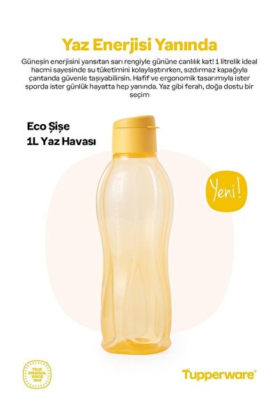 Tupperware Eko Şişe 1 Litre Yaz Havası Pratik Kapaklı