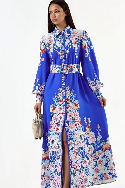 Hiccup Φλοράλ μάξι φόρεμα με κουμπιά MSN