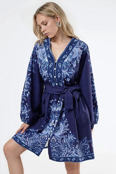 Hiccup Μίνι φόρεμα με σχέδιο V-λαιμόκοψη από την MSN