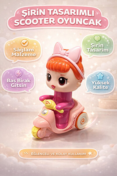cayenna Sevimli Tasarımlı Bas-Bırak Scooter Oyuncak – Çocuklar İçin Eğlenceli...