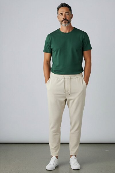 WALKONT Metropolitan 6013 Beige Men's Jogger Linen Pants