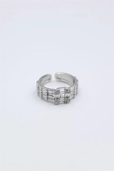 Generic Brand Baguette Jewelled Ring - Silver