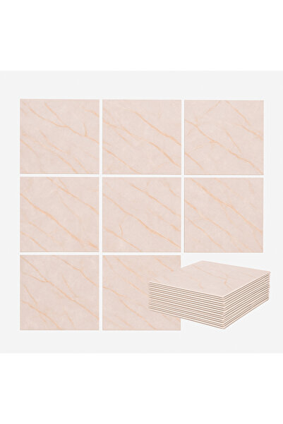 OEM Σετ 28 αυτοκόλλητων πλακιδίων δαπέδου με όψη λευκορόζ μαρμάρου (Σετ 28 τε...