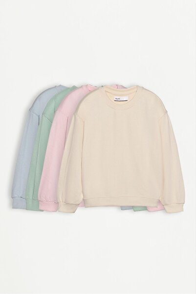 LEFTIES 4'lü düz renk pamuklu sweatshirt paketi