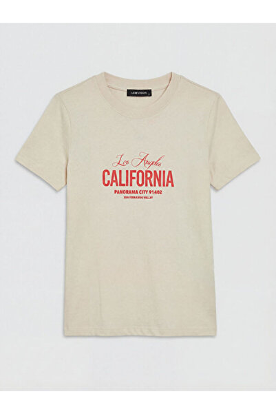 LC Waikiki RMZ GİYİM FARKIŞİLLERİNE ZERO Roba Yaka Los Angeles Tricou cu impr...