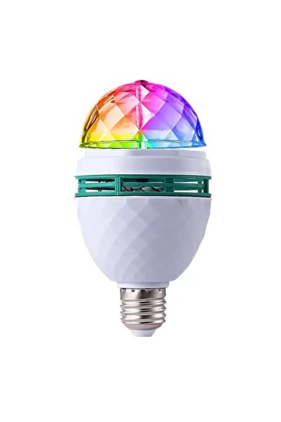 OEM Bec disco, rotativ, multicolor, cu LED, 3W