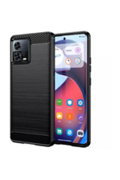 Techsuit Θήκη Motorola Edge 30 Fusion - Σιλικόνη άνθρακα - Μαύρη