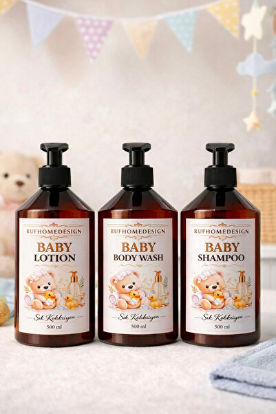 rufhomedesign Σετ μπάνιου 3 τεμαχίων Baby Lotion, Baby Shower Gel και Baby Sh...