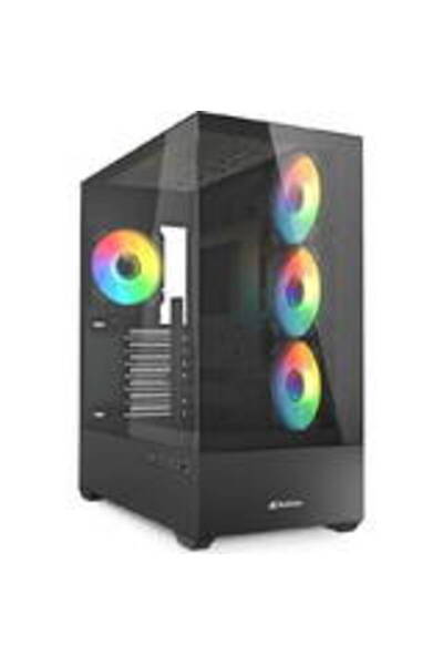 SHARKOON Компютърна кутия AK6 RGB, тип  "Tower " (черна, закалено стъкло x 2)