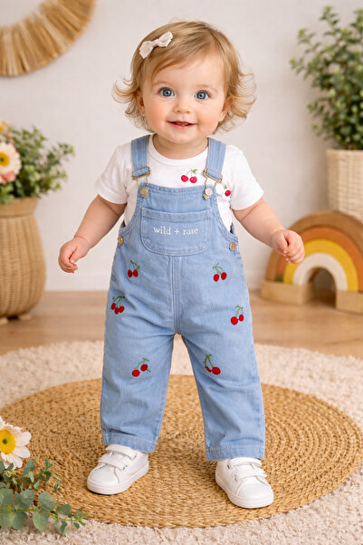 Baby Buu بدلة رياضية موسمية للفتيات الصغيرات بنمط الكرز، مناسبة للعطلات، مقاس...