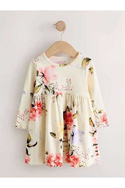 Next Baby Βαμβακερό φόρεμα με λουλουδάτο σχέδιο και μακριά μανίκια