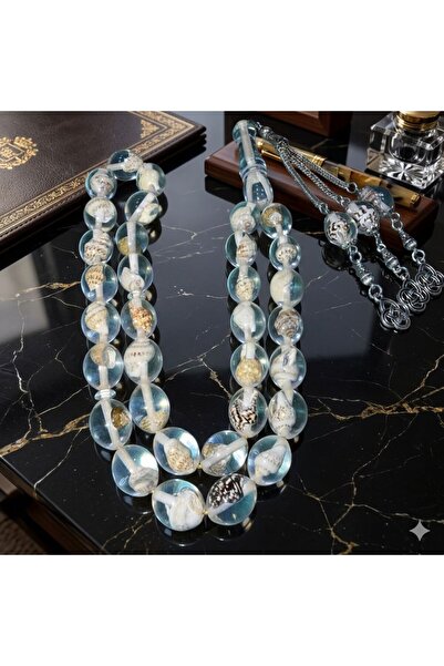 Generic Luxury Transparent Rosary with Sea Shell Filling - 33 Beads