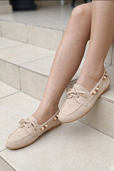 MAYA SHOES BEJ KADIN GUNLUK LOAFER BABET