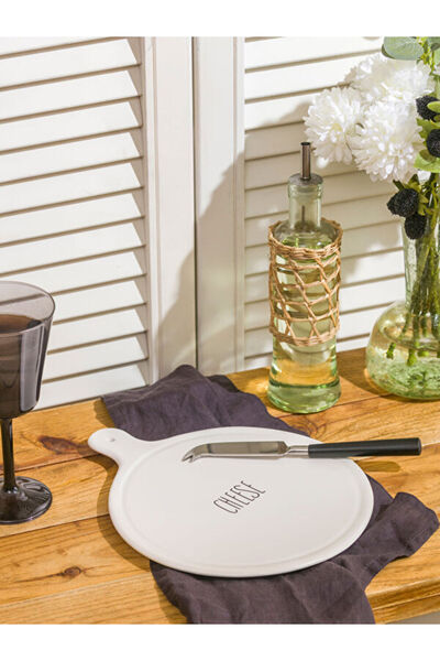 LC Waikiki Rmz Gi̇yi̇m Farkiyla Printed Ceramic Cheese Plate 27 cm