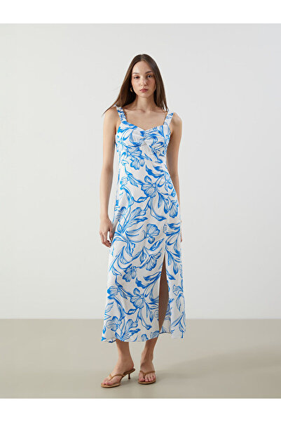 LC Waikiki Nevavm Heart Collar Floral Dress with Difference