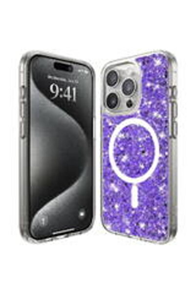 Techsuit Θήκη για iPhone 16 Pro - Λαμπερό Γκλίτερ MagSafe - Μωβ