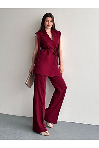 moda çağdaş Σετ Velora Αμάνικο Γιλέκο με Δέσιμο