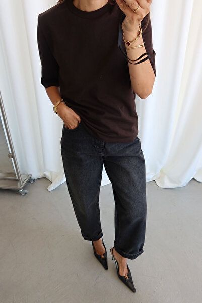 My Blog Tricou Basic Maro cu Umeri Goi - 241128