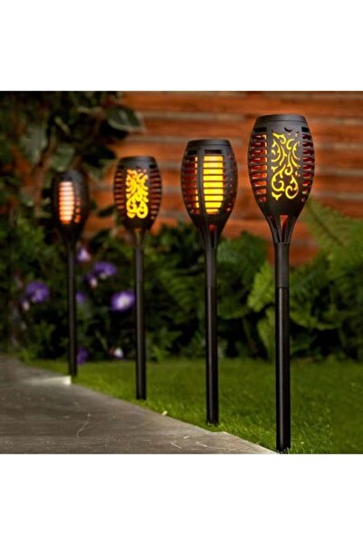 OEM Σετ 2 τεμαχίων ηλιακών λαμπτήρων-πυρσών με εφέ φλόγας 51 εκ.