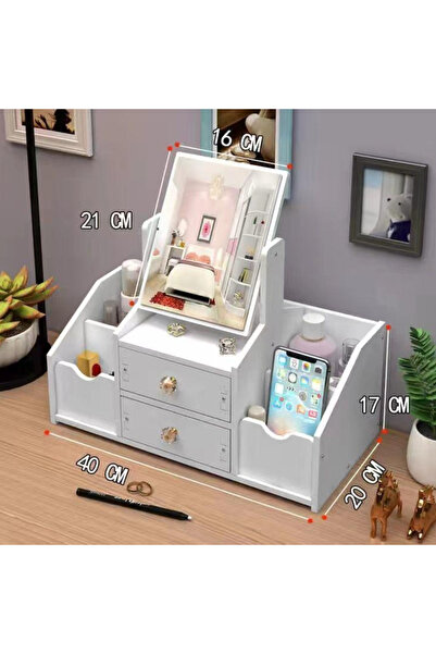 OEM Οργανωτής Καλλυντικών με Καθρέφτη - 4 Θήκες, 2 Συρτάρια, Πολυλειτουργική ...