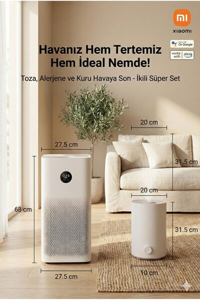 Xiaomi 500 CADR Yüksek Emiş Güçlü Hava Temizleyici Oled Ekranlı 60 Metrekare ...