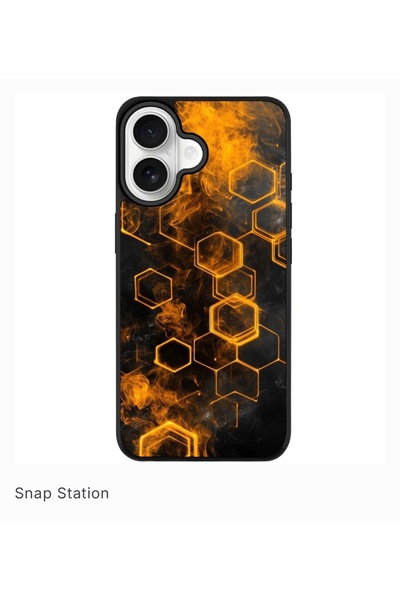 SNAPSTATIONRO Προστατευτική θήκη, MagSafe, iPhone 17 - Hexagon_Gold