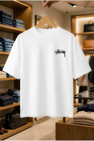 SELF CONTROL Yazlık Kısa Kol Tişört Terletmez Pamuklu Baskılı T-Shirt STUSSY Born