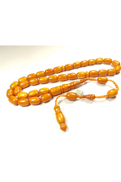 İskeçe Tesbih Έργο του δασκάλου Χαλίλ Χιλμί με υπογραφή, Κεχριμπάρι σε αντίθε...