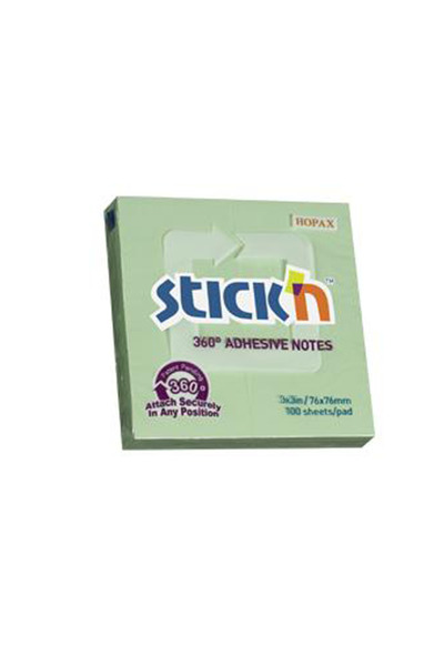 Generic Brand Hopax sticky note paper (12 pieces) 100 yp 76x76 mm green 21552