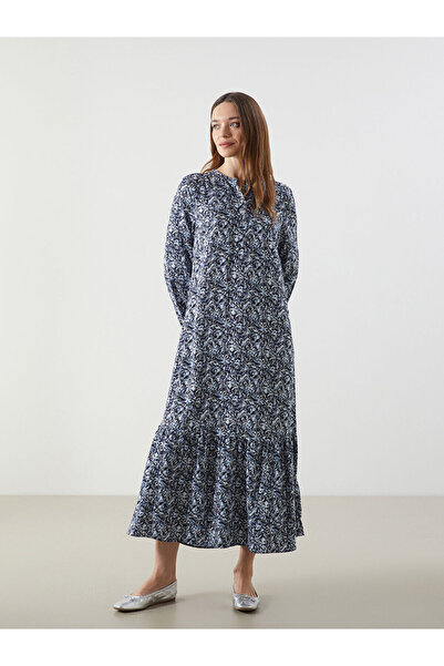 LC Waikiki Nevavm Farkıyla Hakim Collar Floral Belmando Dress